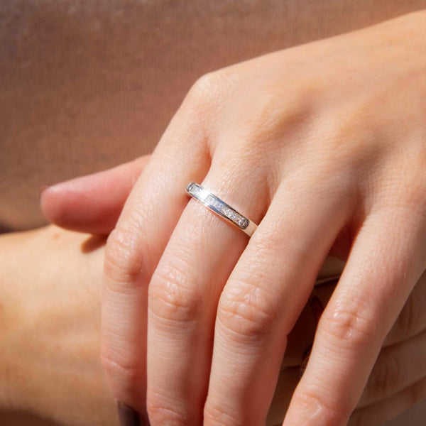 Raziel Contemporary Platinum Channel Set Princess Diamond Ring* GTG Rings Imperial Jewellery 