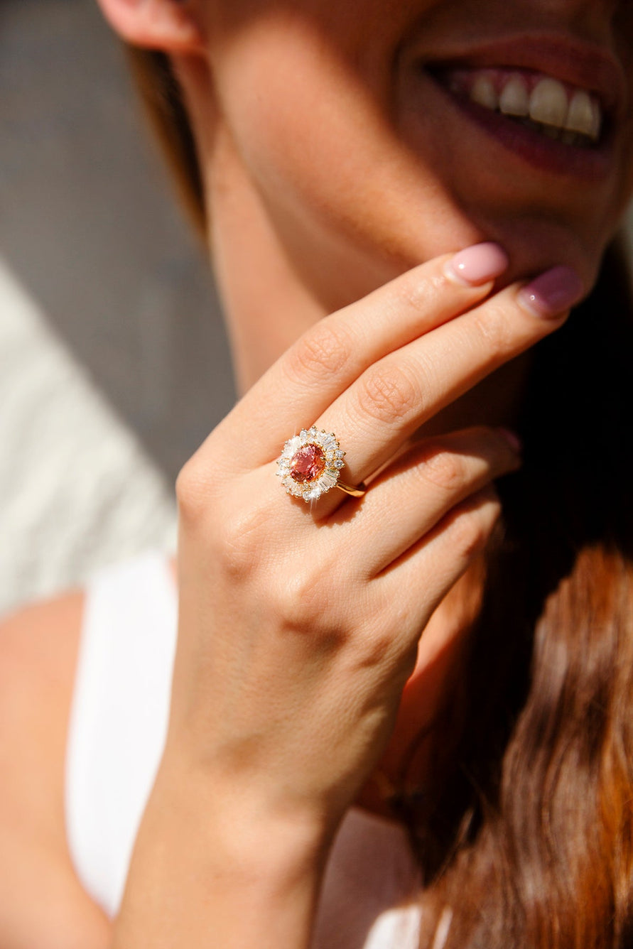 Stella 2.22ct Pink Tourmaline & Diamond 18ct Gold Ring Rings Imperial Jewellery