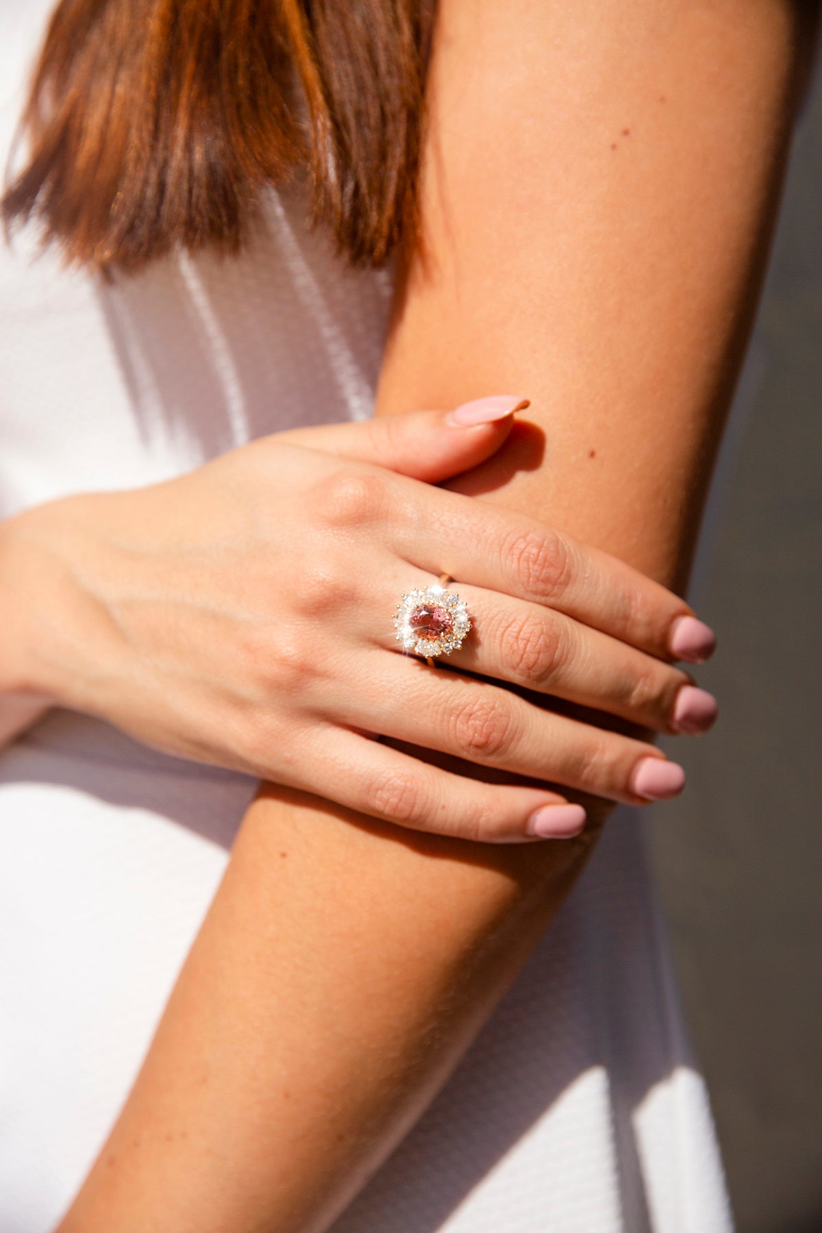 Stella 2.22ct Pink Tourmaline & Diamond 18ct Gold Ring Rings Imperial Jewellery