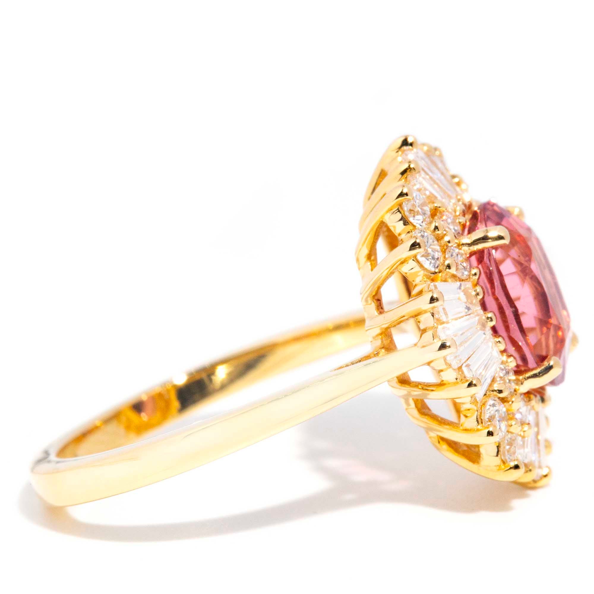 Stella 2.22ct Pink Tourmaline & Diamond 18ct Gold Ring Rings Imperial Jewellery