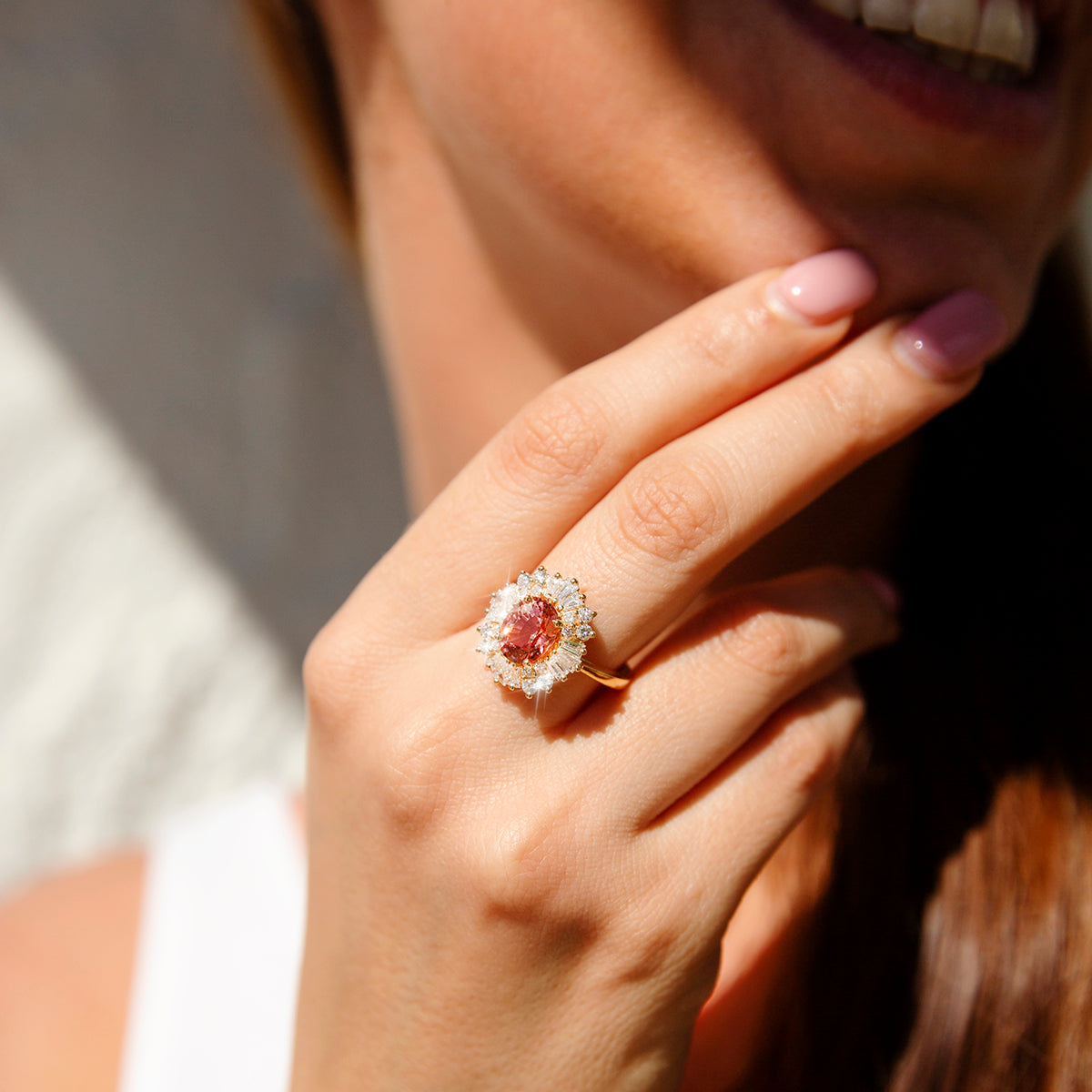 Stella 2.22ct Pink Tourmaline & Diamond 18ct Gold Ring Rings Imperial Jewellery