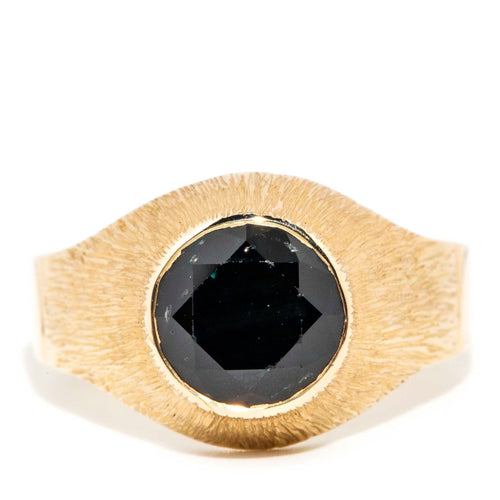 Thiago 1970s Domed Australian Sapphire Ring 9K Yellow Gold