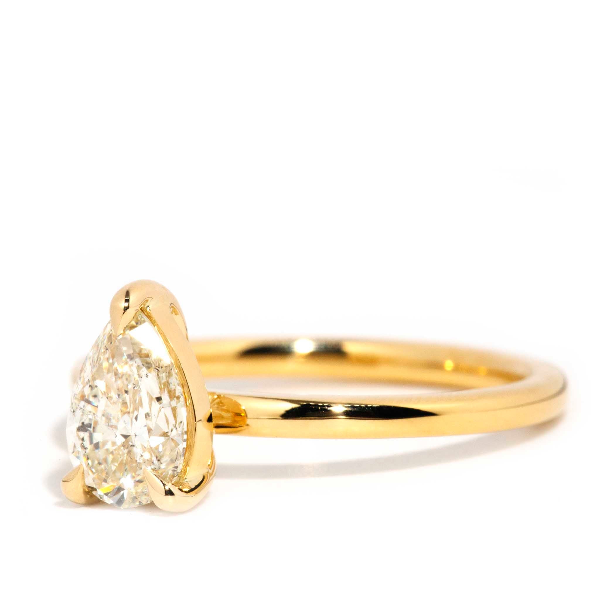 Tranquility 1.01 Carat Pear Cut Certified Diamond Ring Rings Imperial Jewellery 