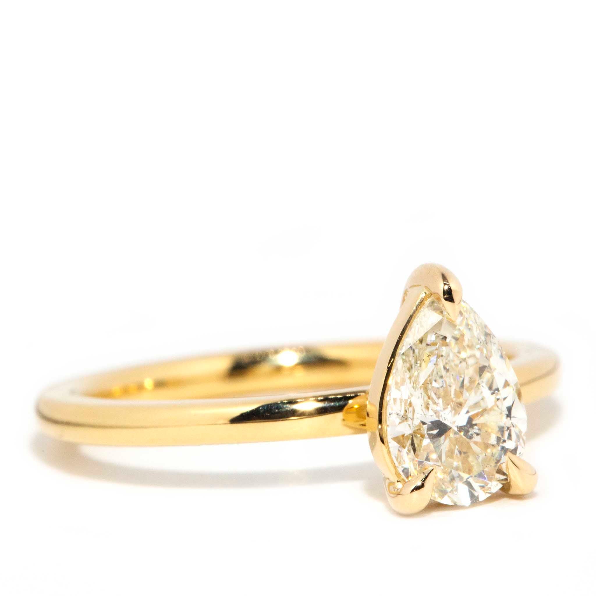 Tranquility 1.01 Carat Pear Cut Certified Diamond Ring Rings Imperial Jewellery 